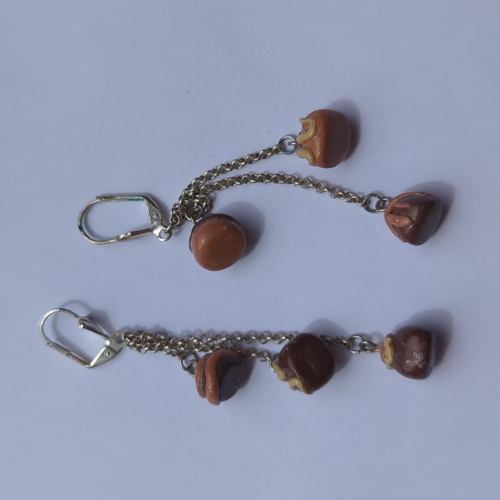 Hand crafted truffle trio earrings
